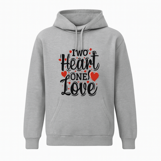 Full Grey Hoodie TWO HEART ONE LOVE